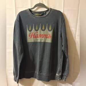 Hamm’s Beer Distressed Blue Crewneck Sweatshirt - Size XL